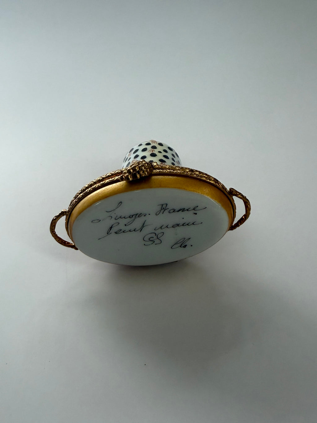 Limoges Champagne Bottle Trinket