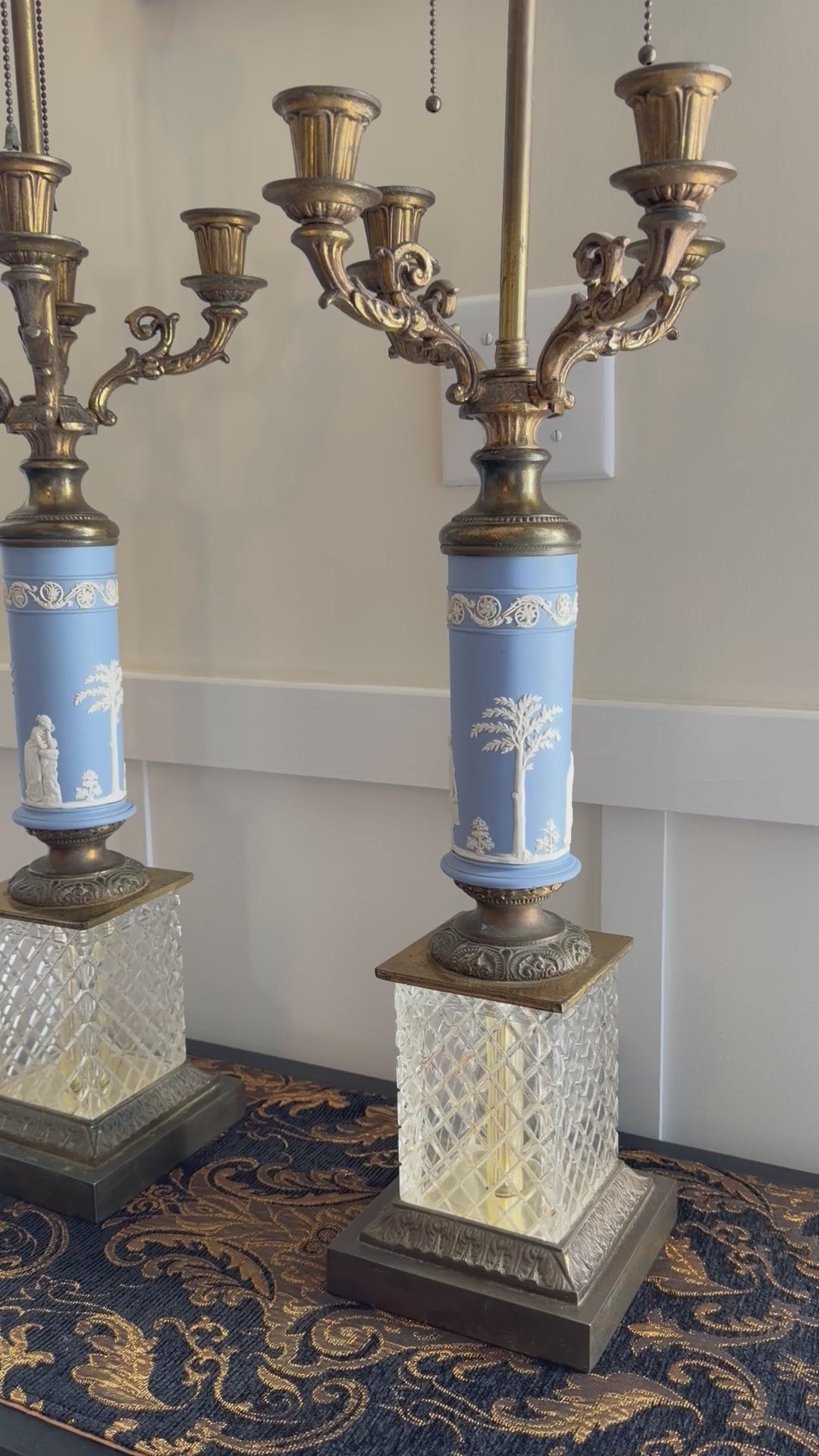 Pair of Wedgwood Candelabra Lamps