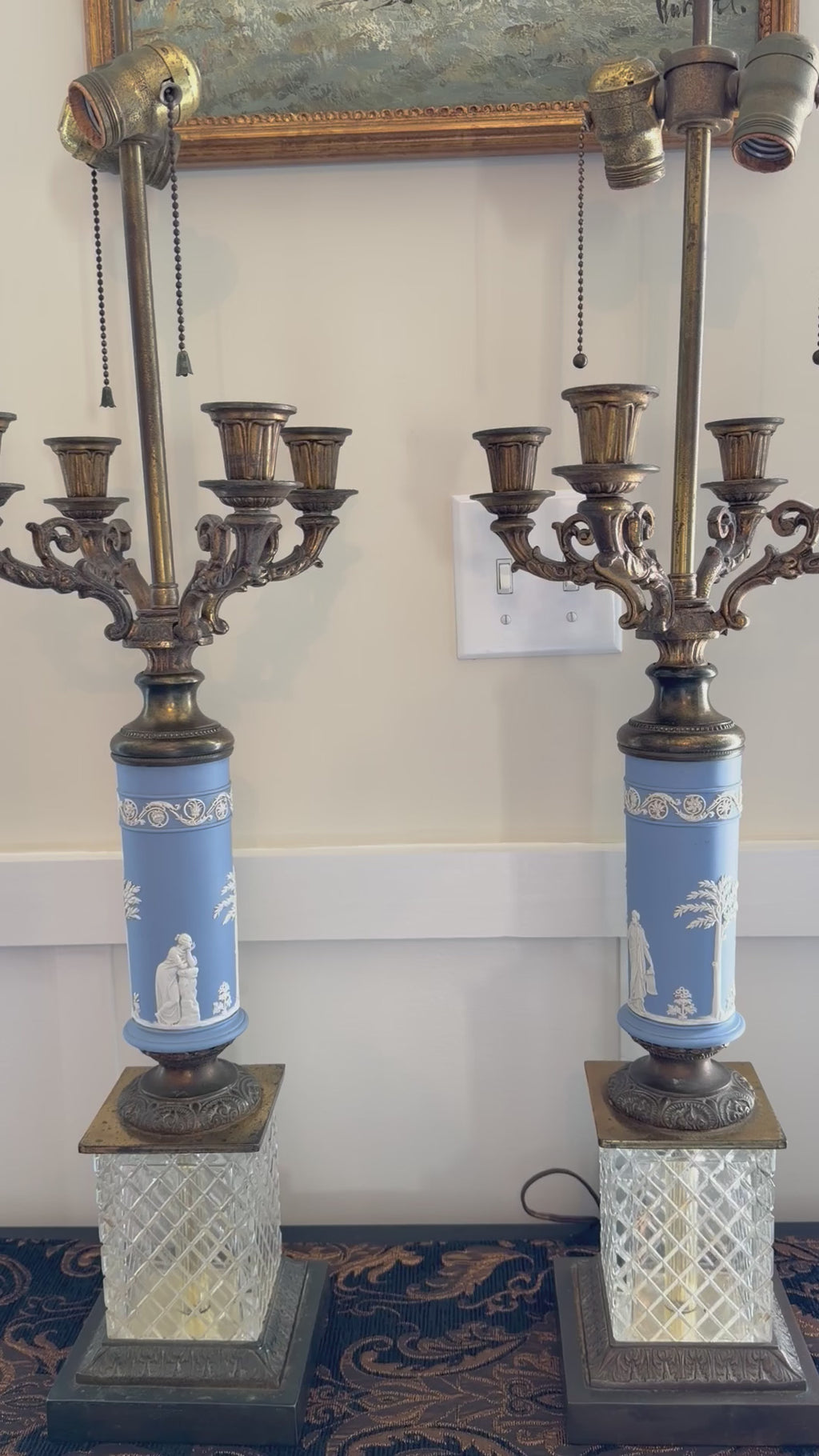 Pair of Wedgwood Candelabra Lamps